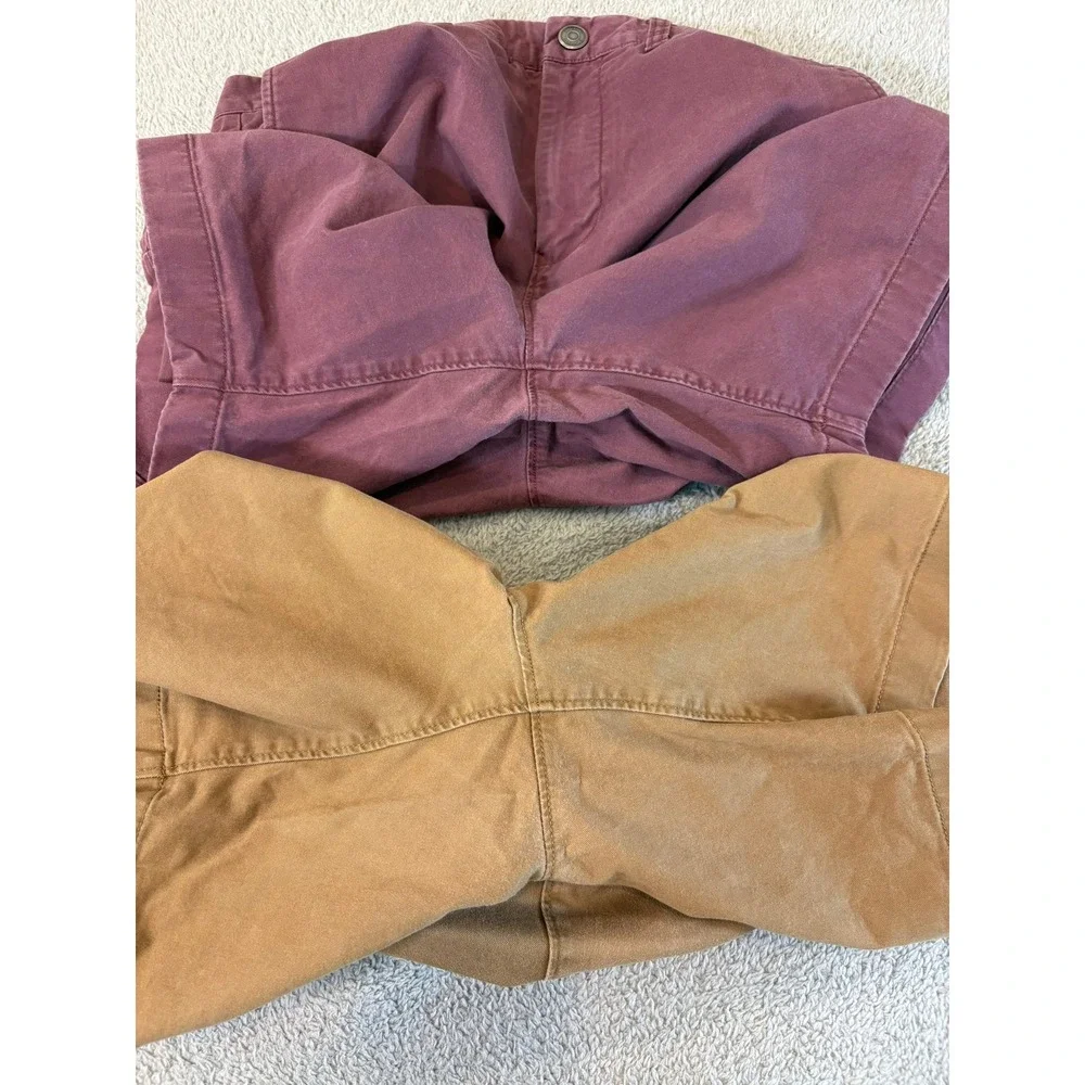 Bonobos Mens 32 (34) Washed Chino Shorts Lot 2 Pair Tan Burgundy Stretch 8